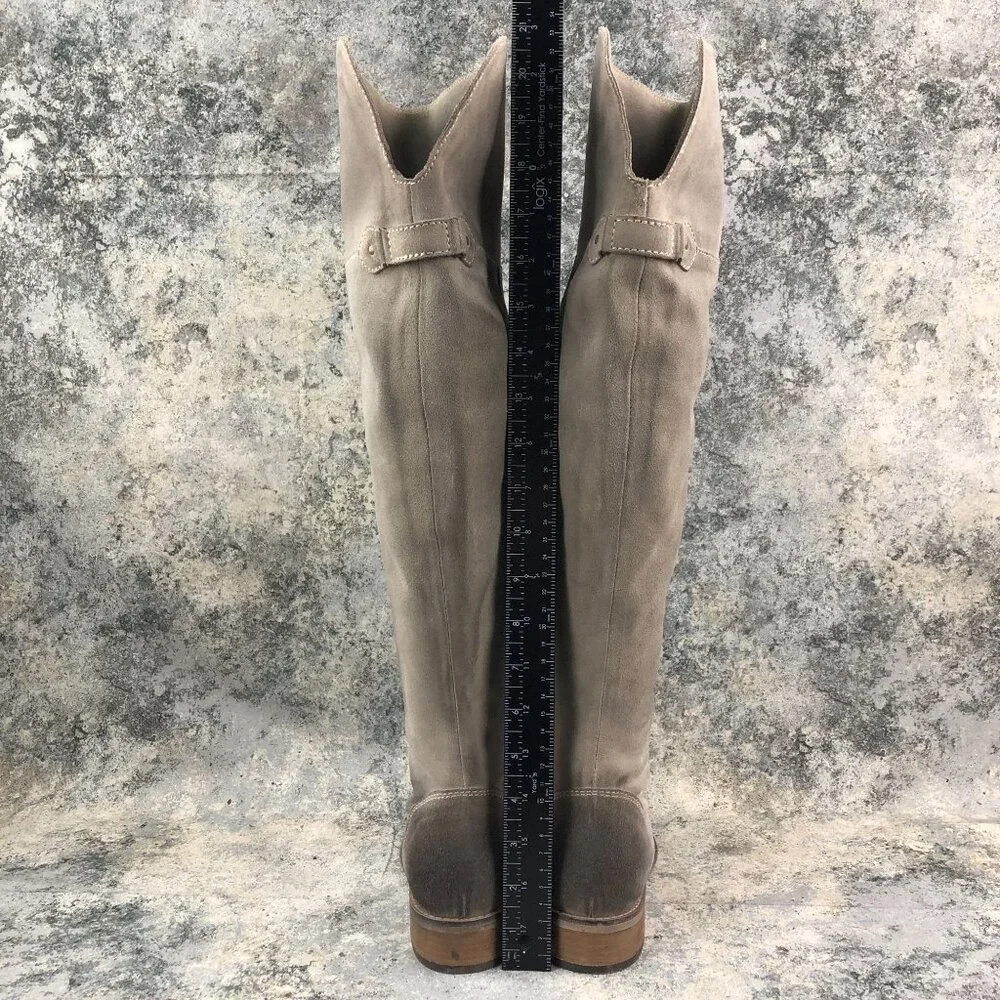 Diba True Women's Size 7 Rainy Nights Grey Suede Partial Side Zip Tall OTK Boots